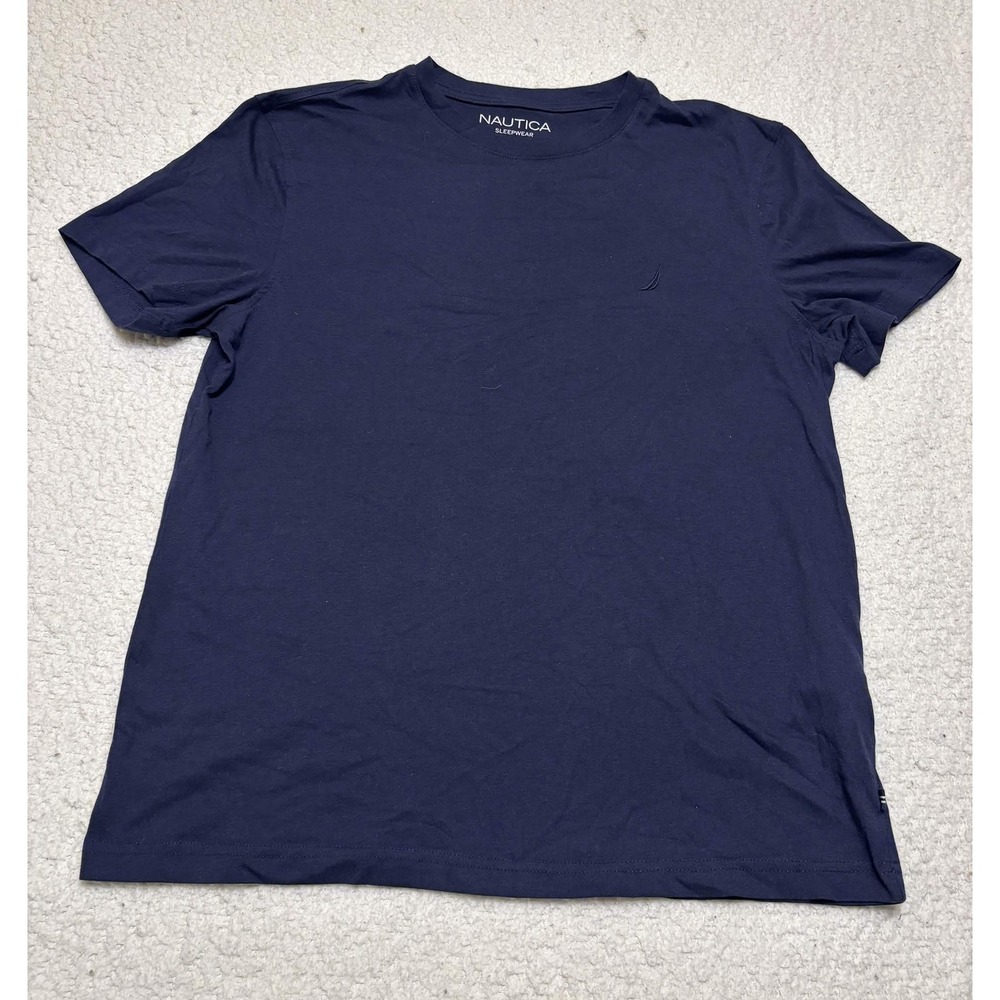 Nautica Mens Sleepwear T-shirt Size M Navy Blue Cotton Blend Crew Neck 4619